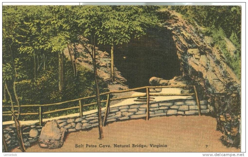 USA – United States – Salt Petre Cave, Natural Bridge, Virginia, Unused Linen Postcard [P6138] - Altri & Non Classificati