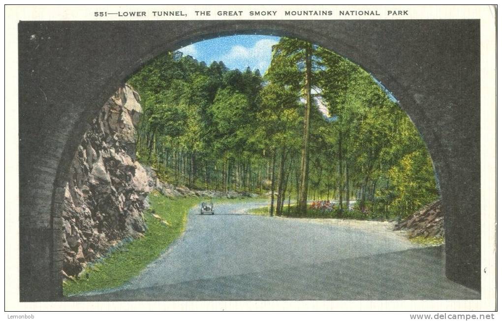 USA – United States – Lower Tunnel, The Great Smoky Mountains National Park, 1920s-1930s Unused Postcard [P6155] - USA National Parks