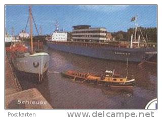 ÄLTERE POSTKARTE BRUNSBÜTTEL FRACHTSCHIFF SCHLEUSE HALLENBAD KANALBRÜCKE MOLE ABENDSTIMMUNG KOOGSTRASSE Ansichtskarte - Brunsbüttel