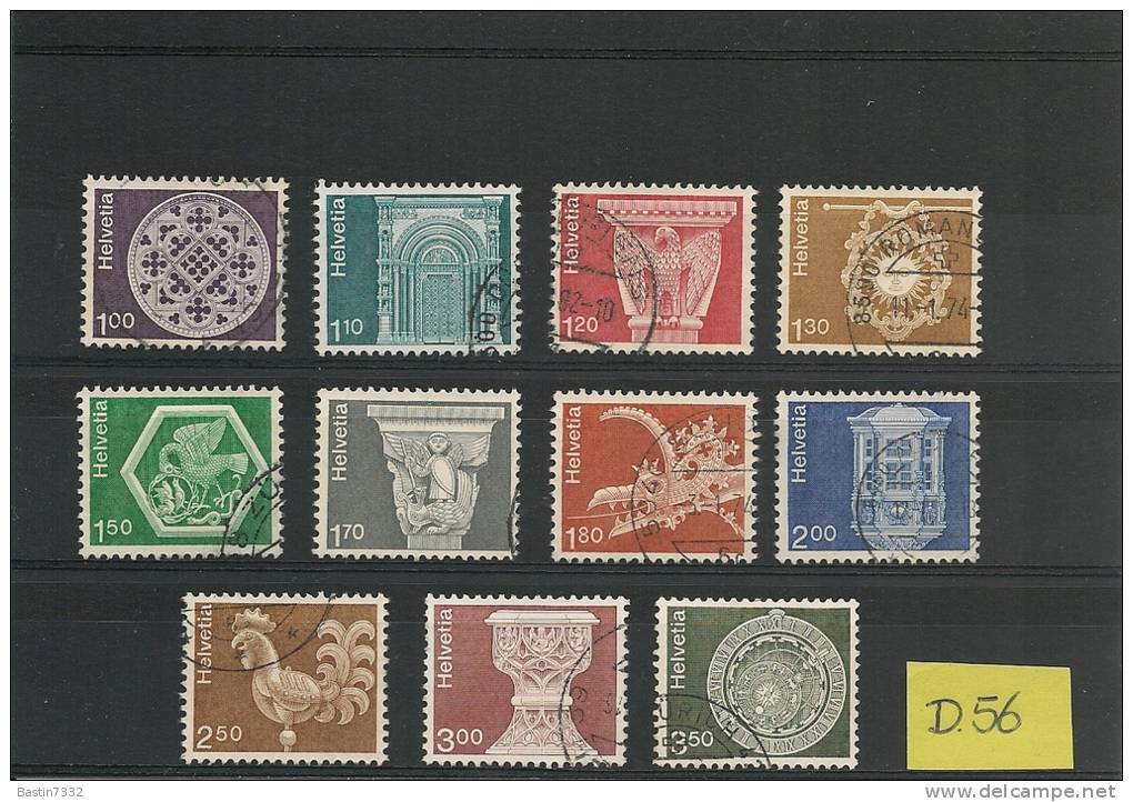 Lot Switzerland 1973/1980 Complete Set Architecture Used/gebruikt(D-56) - Collections (en Albums)