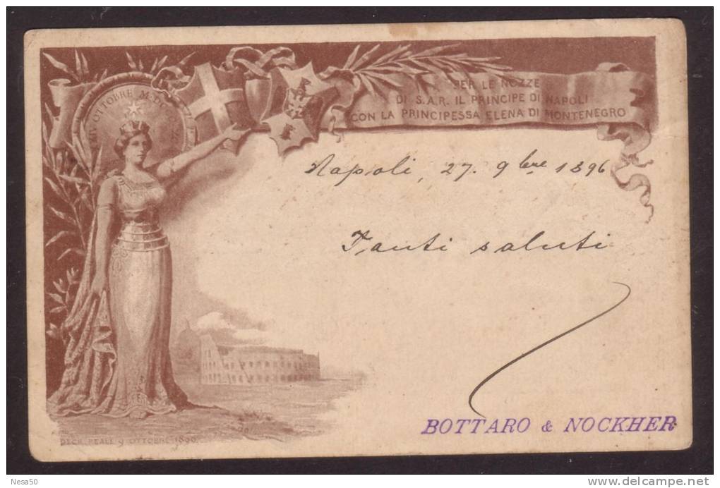 Italie Carte Postale 27-9-1896 Van Napoli Naar Bonn Met Zegel 10 Cent - Stamped Stationery