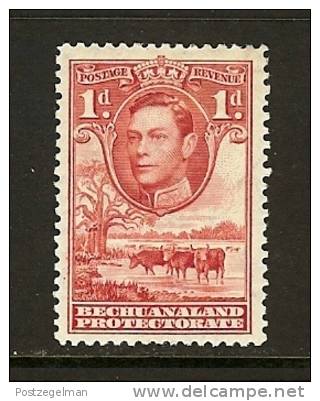 BECHUANALAND 1938 Hinged Stamp(s) George VI 1 D Red 102 - 1885-1964 Bechuanaland Protectorate