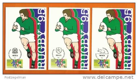 RSA 1995 9 Maxicards Rugby (different Cancellations - Rugby
