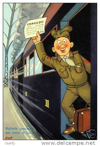 MILITARE CONGEDO UMORISMO 1969 ILL NINO TRENO - Humour