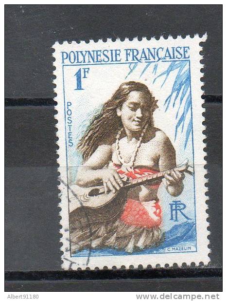 POLYNESIE 1f Brun Bleu Olive Orange 1958 N°3 - Oblitérés