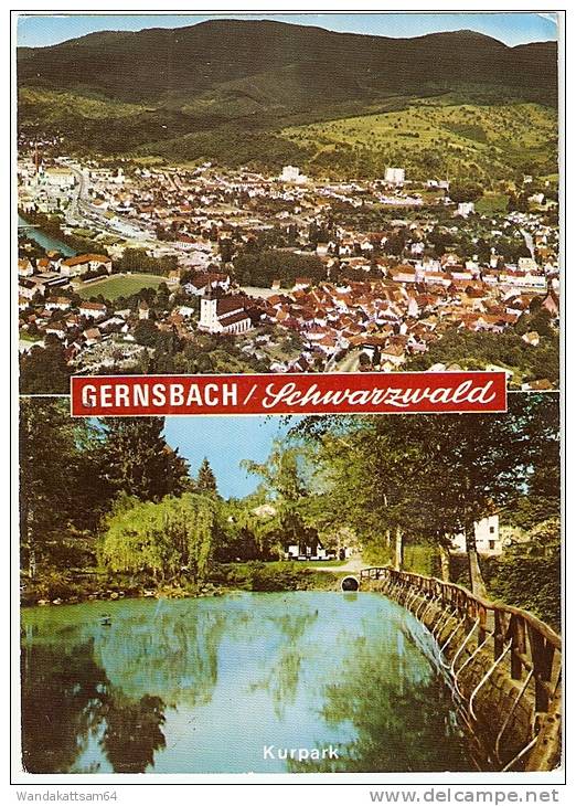 AK GERNSBACH / Schwarzwald Mehrbild 2 Bilder Gesamtansicht Kurpark 19. 5. 79 - 14 756 GAGGENAU 1 Werbestempel Wer Gaggen - Gernsbach