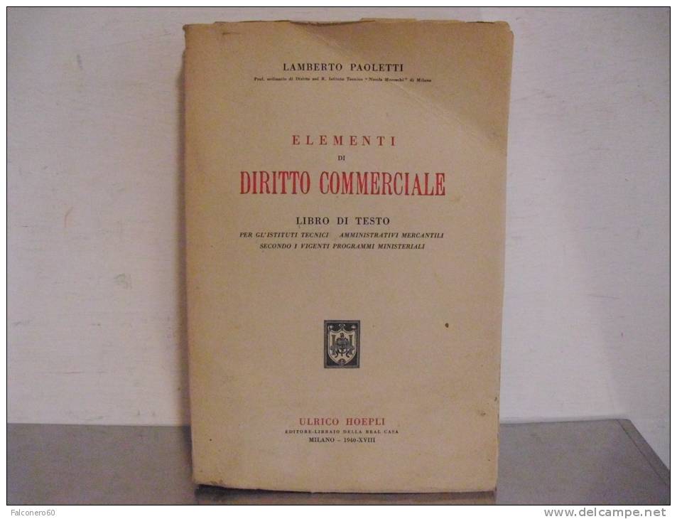 ELEMENTI  DI  DIRITTO  COMMERCIALE - Libri Antichi