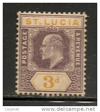 ST. LUCIA  - 1902 Yvert # 44 - MLH - Expert Cancel At Back - St.Lucia (...-1978)