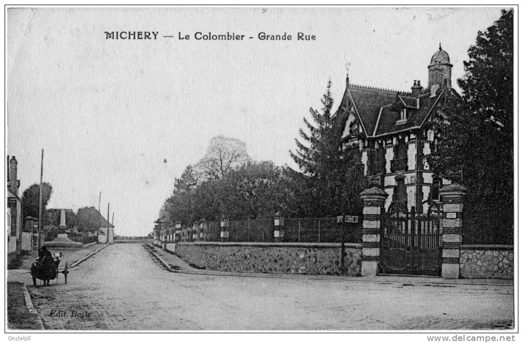Michery Le Colombier Grande Rue Voiture à Chien 1925 état Superbe - Autres & Non Classés