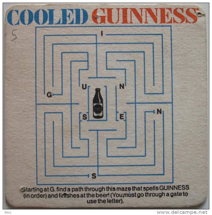 Sous-bock Bierdeckel Bierviltje Coaster GUINNESS COOLED (RA) - Sous-bocks