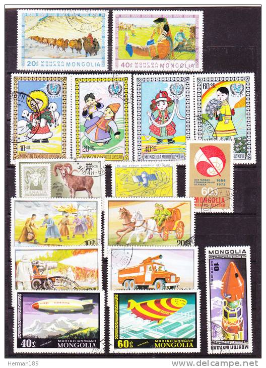 MONGOLIE LOT / COLLECTION De Timbres Majorité Oblitérés, - Mongolie