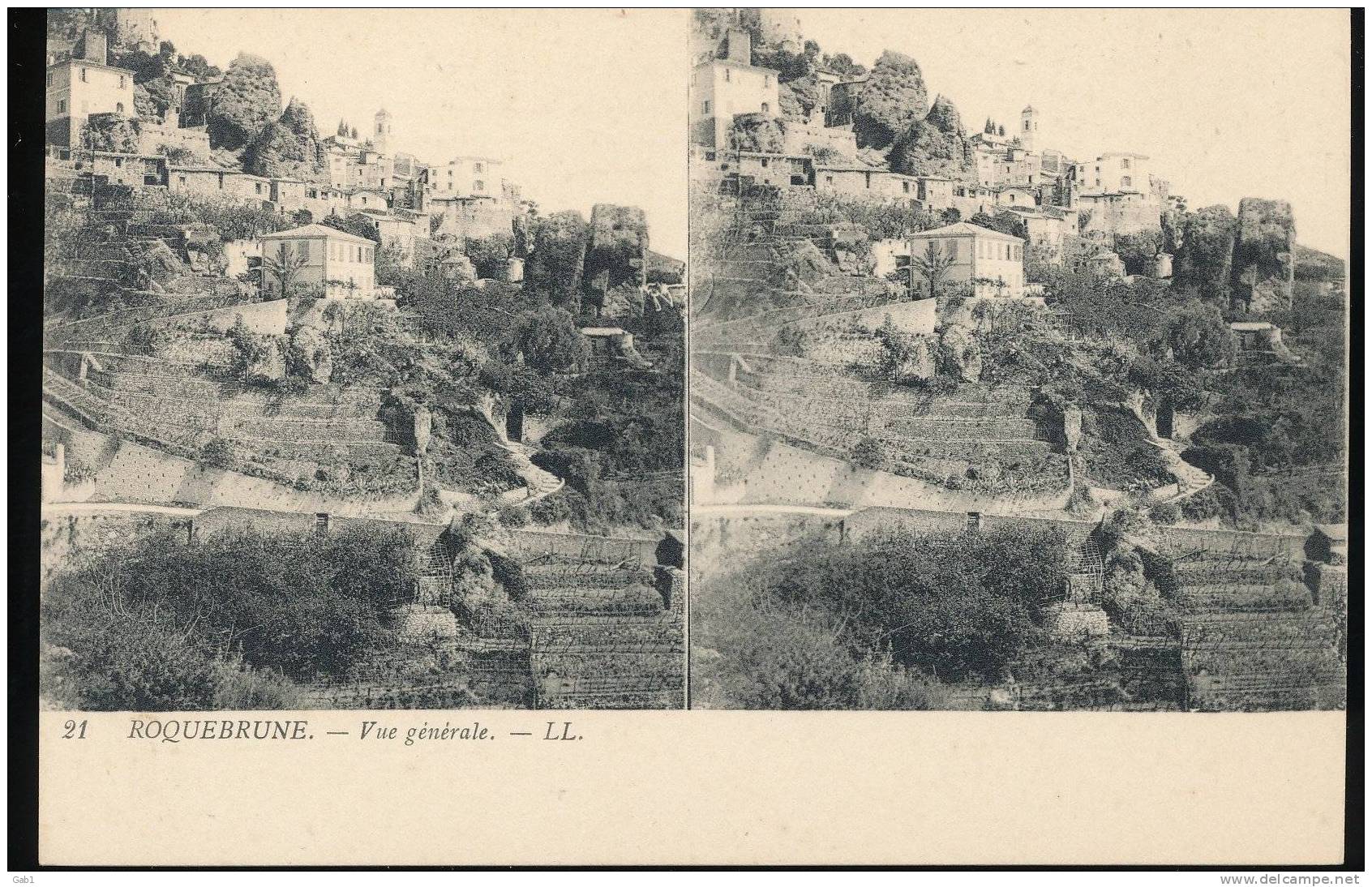 La Cote D´Azur --- Roquebrune --- Vue Generale - Stereoscope Cards