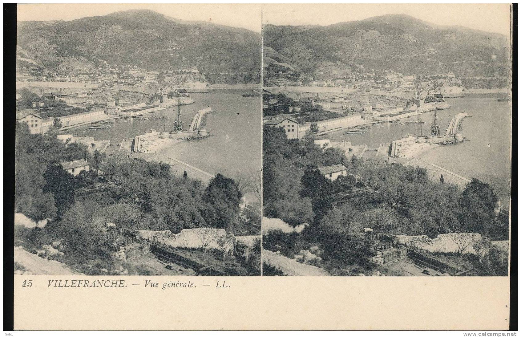 La Cote D´Azur --- Villefranche --- Vue Generale - Stereoscope Cards