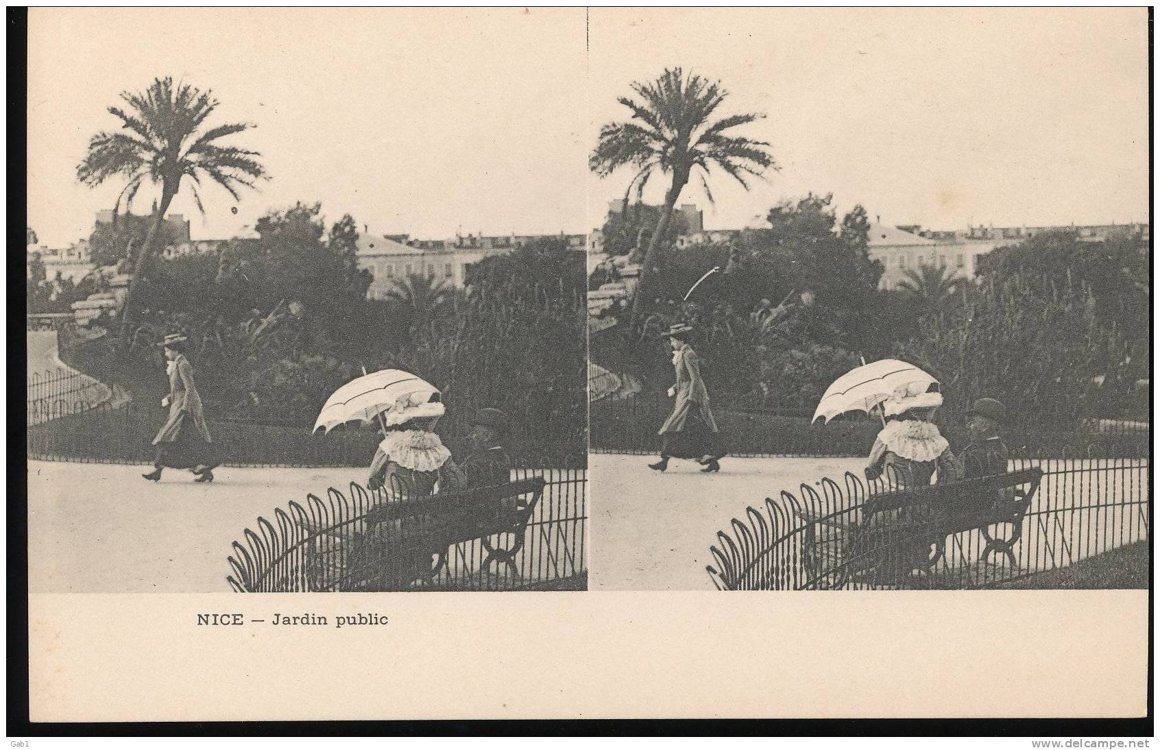 06  --- Nice --- Jardin Public - Stereoscope Cards