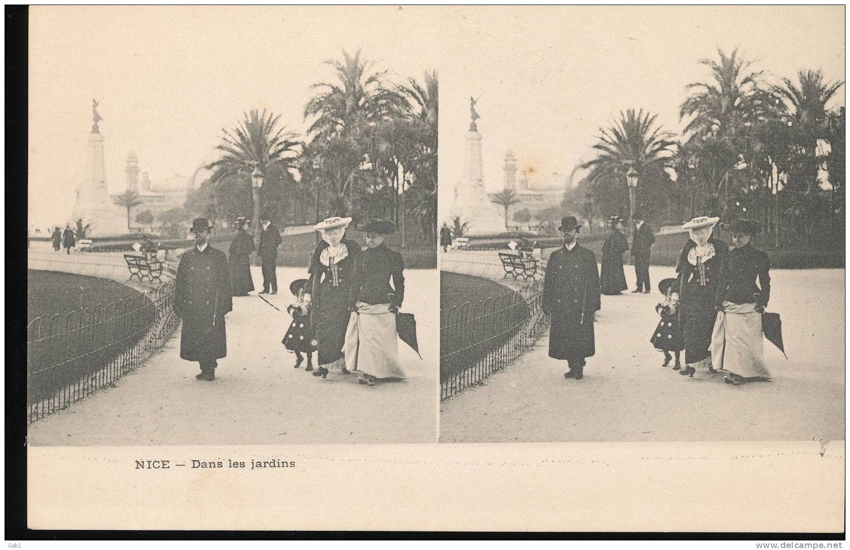 06  --- Nice --- Dans Les Jardins - Stereoscope Cards