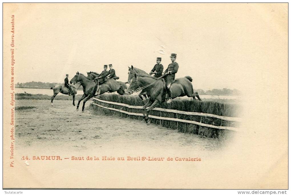 CPA 49 SAUMUR SAUT DE LA HAIE AU BREIL S LIEUT DE CAVALERIE - Saumur