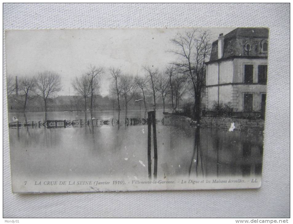 CPA 5960 Crue De La Seine 1910b Villeneuve La Garenne Digue Maisons écroulées - Overstromingen