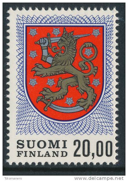 FINLAND/Finnland 1978 Definitive 20.00 Coat Of Arms Type I HapQ** - Unused Stamps