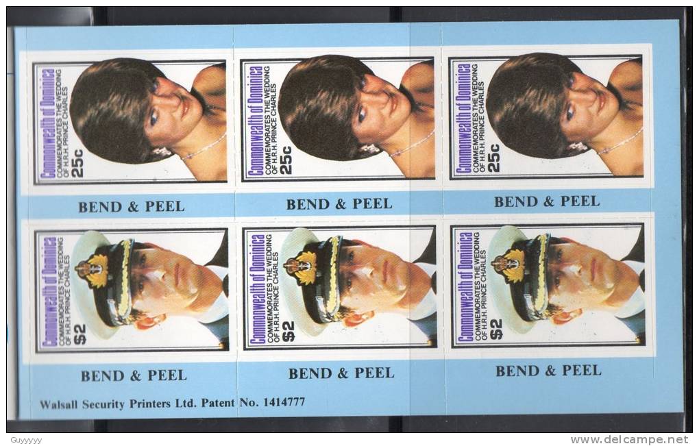 Dominique - 1981 - Mariage Lady Diana & Charles - 1 Carnet De 7 Timbres ** - Dominica (1978-...)