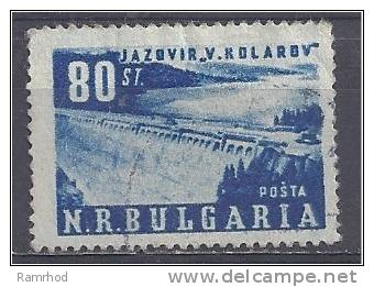 BULGARIA 1952 Vasil Kolarov Dam  - 80s Blue  FU - Used Stamps