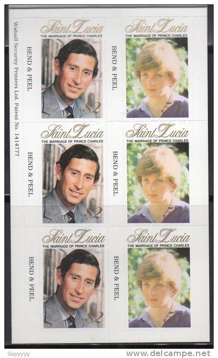 Sainte Lucie - 1981 - Mariage Lady Diana & Charles - 1 Carnet De 7 Timbres ** - St.Lucia (1979-...)