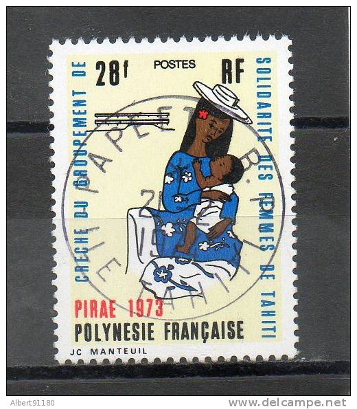 POLYNESIE Crèche De Solidaritée 28f Multicolore 1973 N°93 - Other & Unclassified