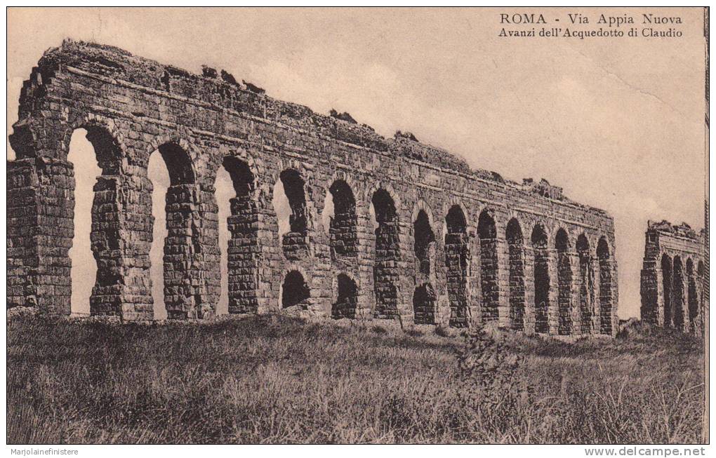 ITALIE - ROME - ROMA - Via Appia Nuova. Acquedotto. Voyagée 1913 - Autres & Non Classés