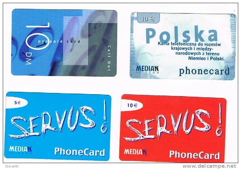 GERMANIA (GERMANY) - MEDIAN TELECOM  (REMOTE) -  LOT OF DIFFERENT         - USED ° - RIF. 5900 - GSM, Voorafbetaald & Herlaadbare Kaarten