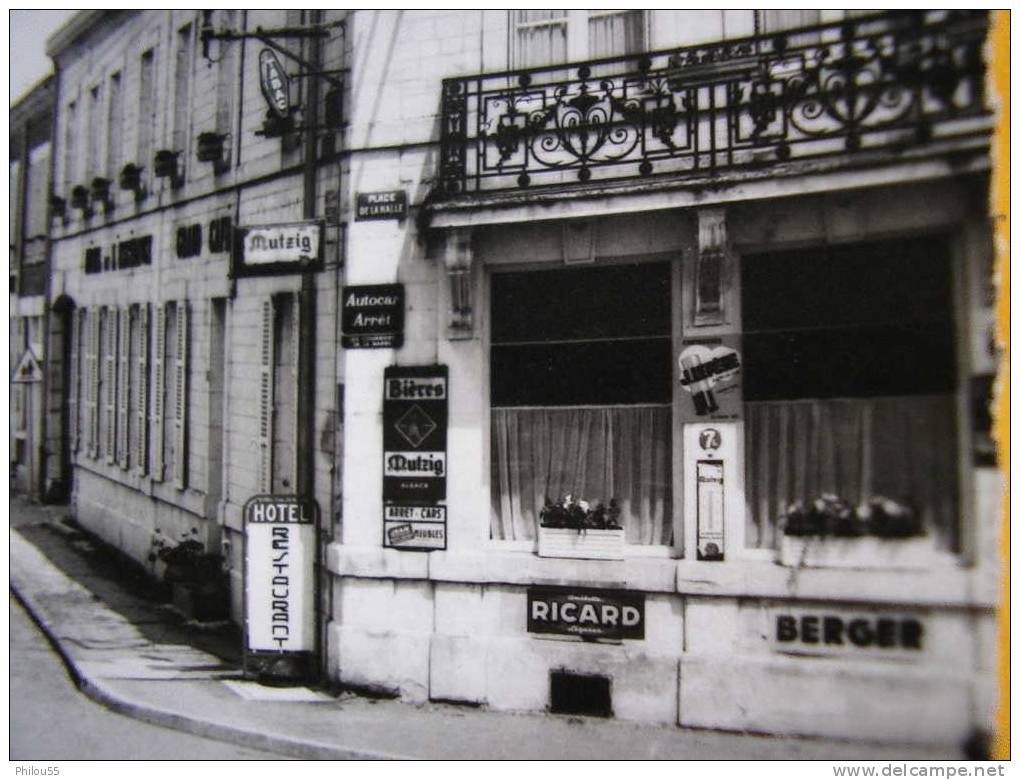 RARE Cpsm 51 GIVRY En ARGONNE , CAFE De L ESPERANCE Hotel,Restaurant Et BOUCHERIE - Givry En Argonne