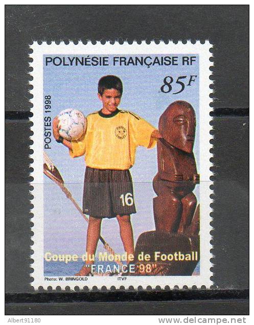 POLYNESIE  Coupe Du Monde De Football  85f Multicolore 1998 N°571 - Oblitérés