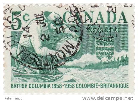 1958 Canada - Cent. British Columbia - Cercatore D´oro - Gebraucht