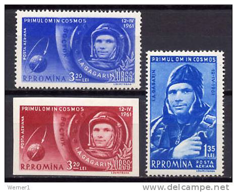 Romania 1961 Space Set Of 3 MNH - Europe