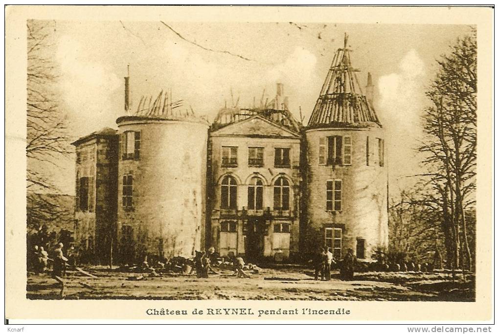 CP Du Château De REYNDEL Pendant L'incendie . - Andelot Blancheville