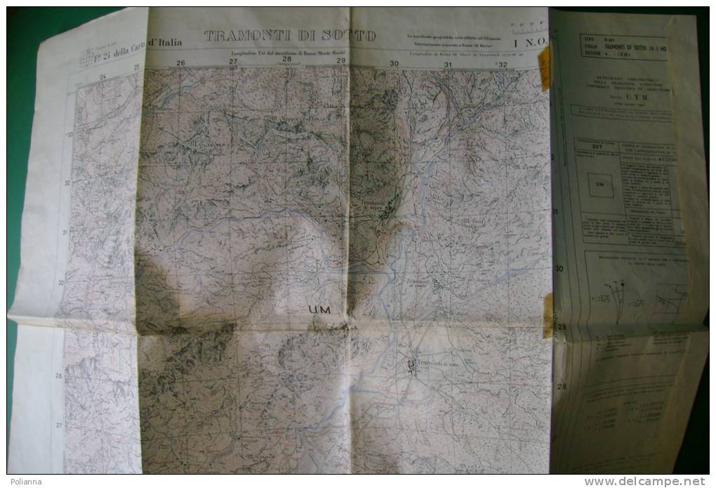 C0469 -  CARTINA - F.24 Carta D´Italia - TRAMONTI DI SOTTO - Istit.Geografico Militare Anni ´60 - Cartes Topographiques