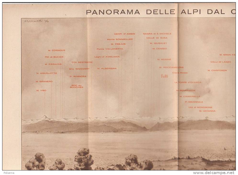 C0475 -  Reale Automobile Club D'It. - CARTA DELLA COLLINA TORINESE 1937/FIAT 500/PANORAMA ALPI Di Biscaretti - Mapas Topográficas