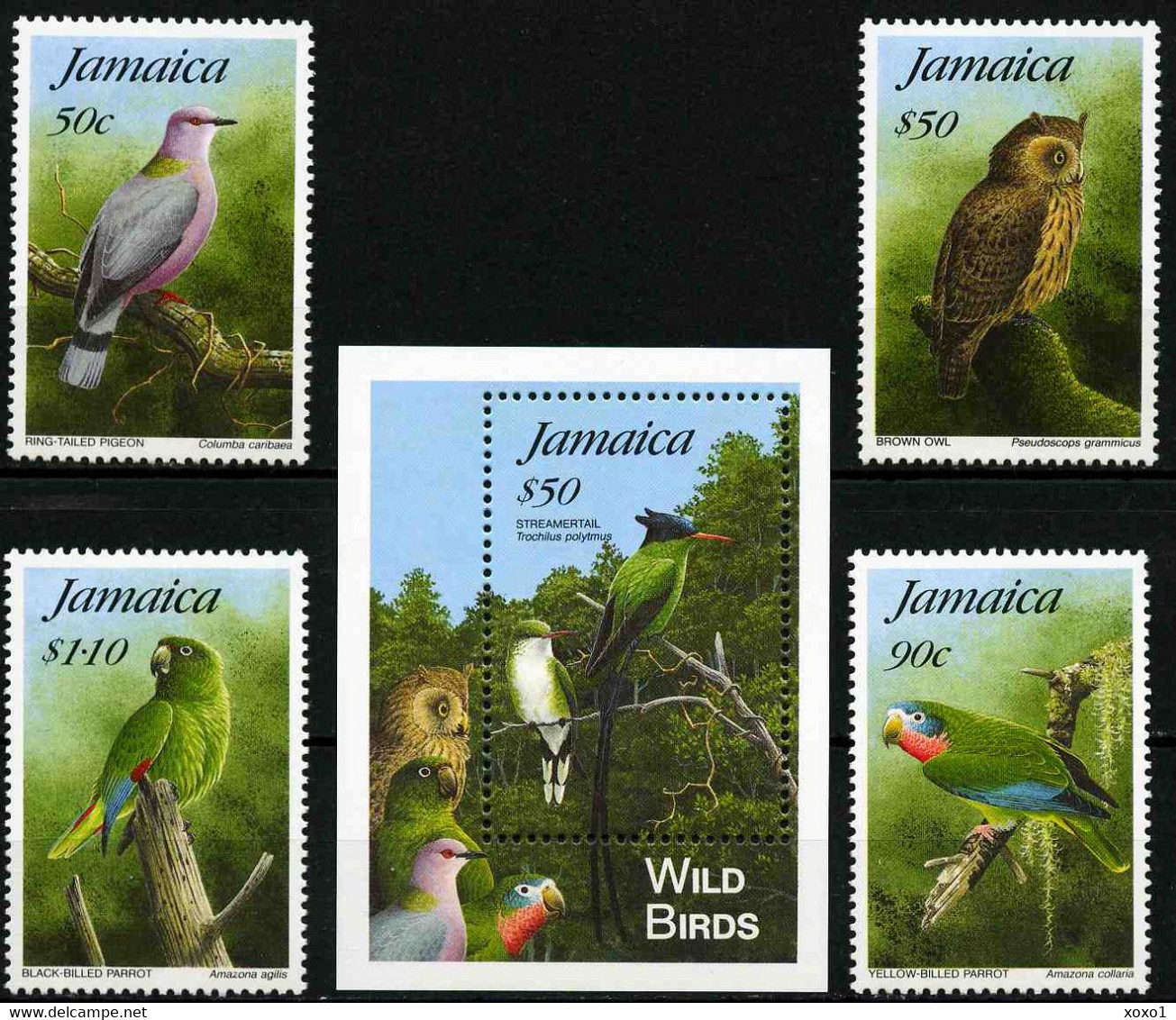 Jamaica 1995 MiNr. 852 - 855(Block 42) Jamaika Birds 4v+1bl MNH** 21,00 € - Owls
