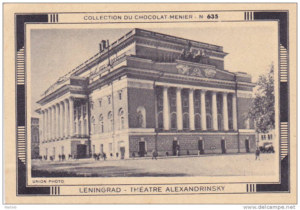 CHROMO  Image Chocolat MENIER  LENINGRAD  Theatre Alexandrinsky  N° 635 - Menier