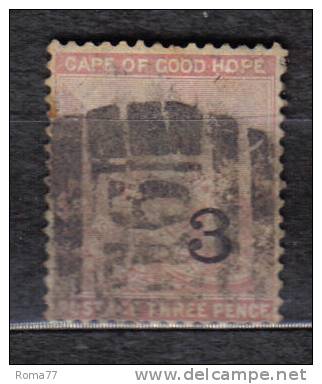 AP939 - CAPE OF GOOD HOPE , 3 On 3 Pence Fil CC (yvert N. 25) - Cap De Bonne Espérance (1853-1904)