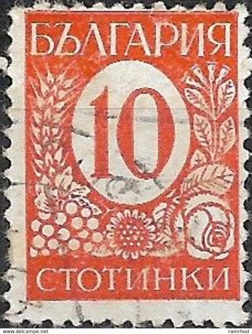 BULGARIA 1936 Numeral - 10s. - Red  FU - Used Stamps