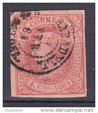 Spain 1864 Mi. 56     4 Cs Queen Königin Isabella II. SABADELL Cancel - Used Stamps