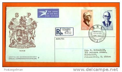 RSA 1968 FDC Nr. 7 President Fouche With Address - FDC