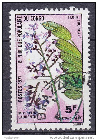 Congo - Brazzaville Timbre Taxe Porto 1971 Mi. 15    5 Fr Flower Blume - Oblitérés