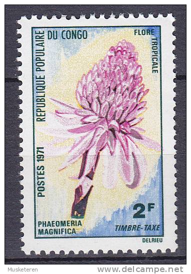 Congo - Brazzaville Timbre Taxe Porto 1971 Mi. 4    2 Fr Flower Blume MNH** - Gebraucht