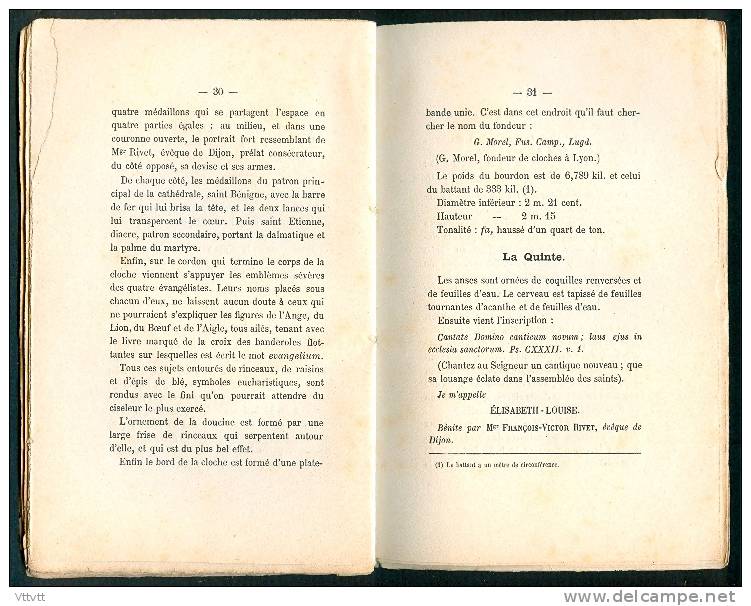 Cathédrale De Dijon (ancien Livret) : Visite Au Clocher De Saint-Bénigne Par A.D. Maitre-Sonneur, 55 Pages... - Bourgogne