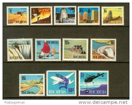 RHODESIA 1970 Mint Hinged Stamp(s) Definitives 88-101 12 Values Only (thus Not Complete.) - Rhodesia (1964-1980)