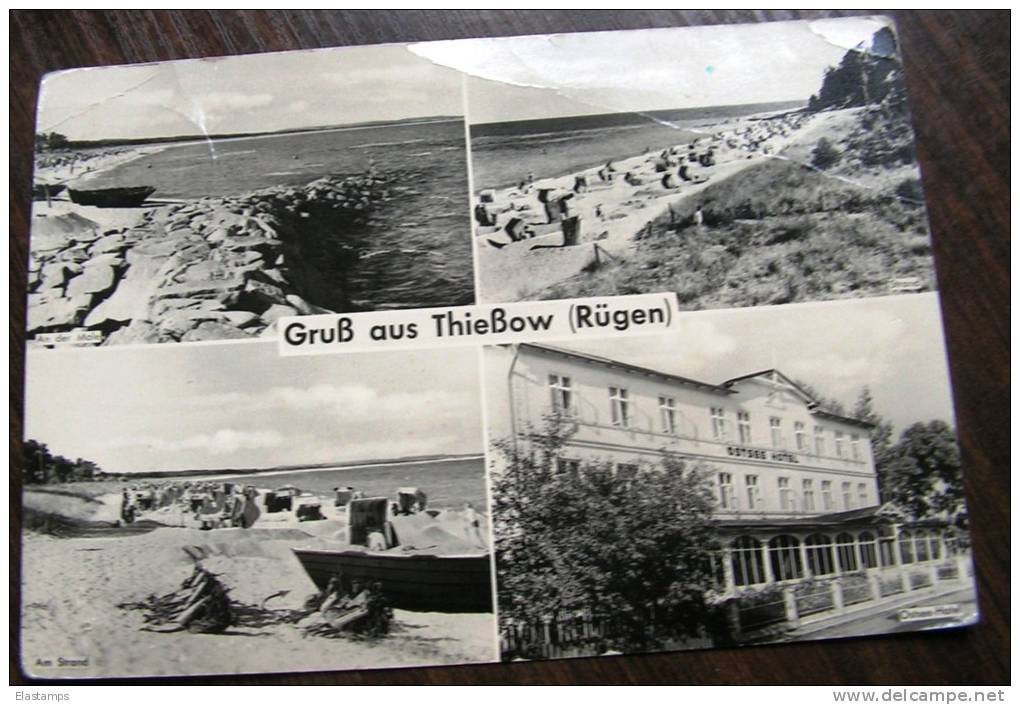 == Thießow , Rügen DDR Karte 1960  Mängel - Ruegen