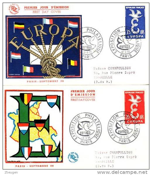 FRANCE 1958 EUROPA CEPT FDC - 1958