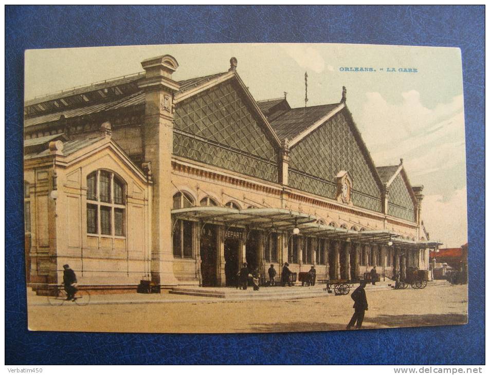 CP.....ORLEANS..LA GARE..F.M..POUR POULMAIN 8° D INFANTERIE BUREAU COMPTABILITE A COSNE..1916 - Orleans