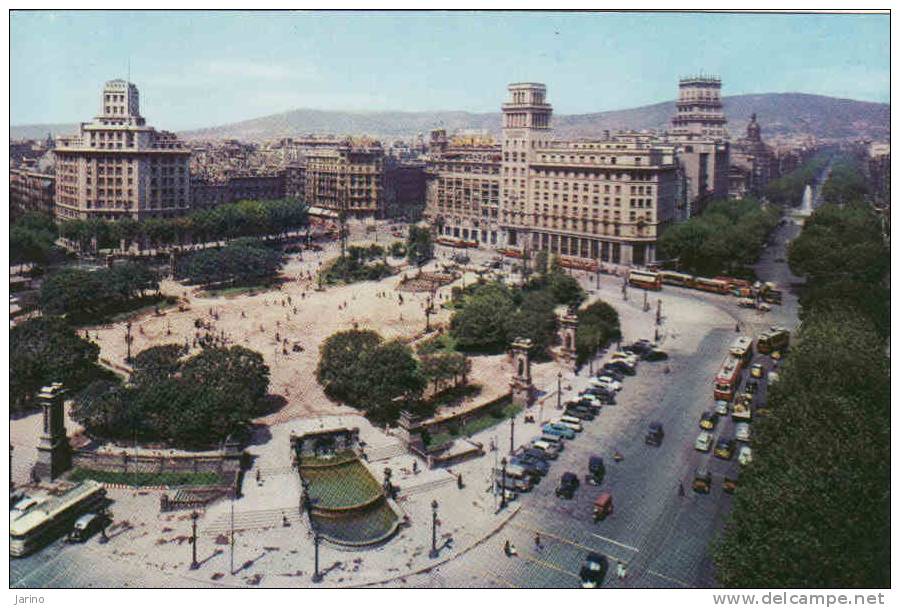 Espana, Barcelona-Plaza De Catalu&#328;a, Autobus, Circulante No - Buses & Coaches