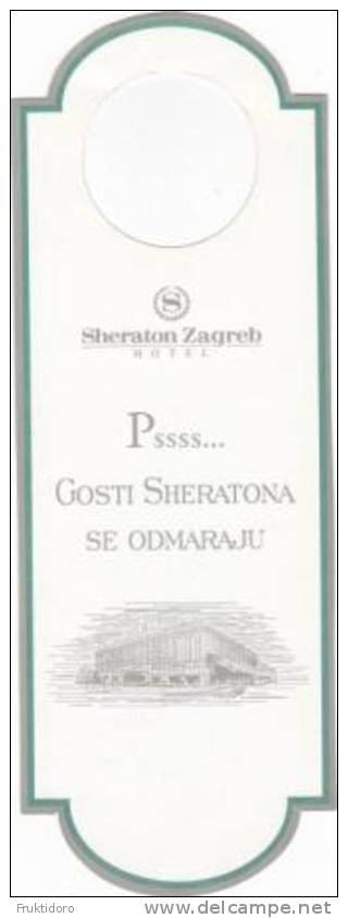 Do Not Disturb Sign From Sheraton Zagreb Hotel - Croatia - Hotel Labels